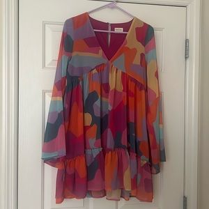 Peach Love California colorful mini dress. Worn once!